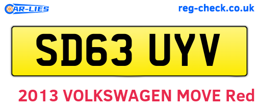 SD63UYV are the vehicle registration plates.