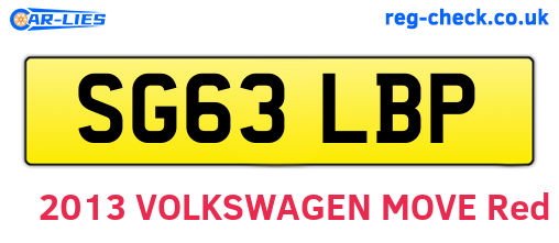 SG63LBP are the vehicle registration plates.