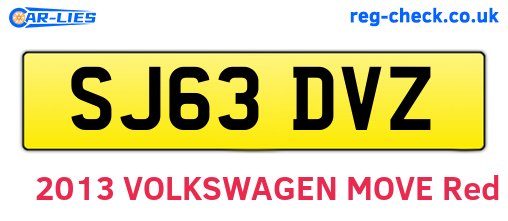 SJ63DVZ are the vehicle registration plates.