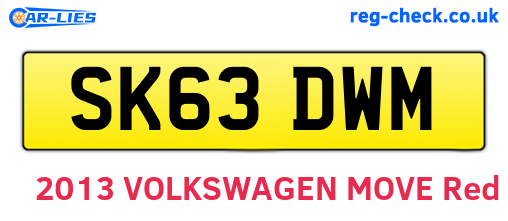 SK63DWM are the vehicle registration plates.