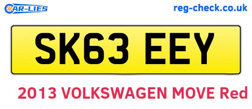 SK63EEY are the vehicle registration plates.