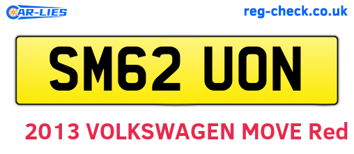 SM62UON are the vehicle registration plates.