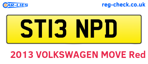 ST13NPD are the vehicle registration plates.
