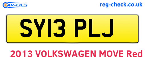 SY13PLJ are the vehicle registration plates.