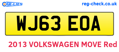 WJ63EOA are the vehicle registration plates.