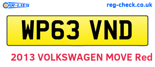 WP63VND are the vehicle registration plates.