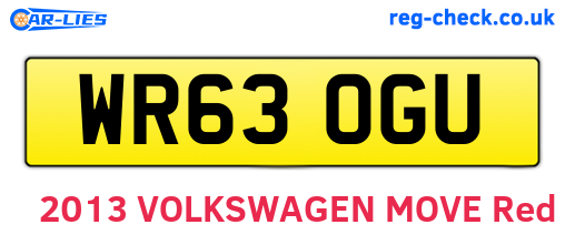 WR63OGU are the vehicle registration plates.