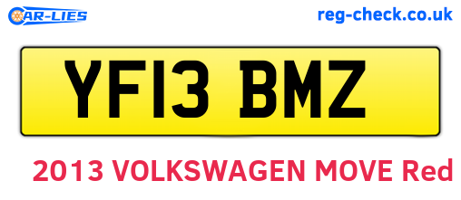 YF13BMZ are the vehicle registration plates.