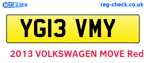 YG13VMY are the vehicle registration plates.