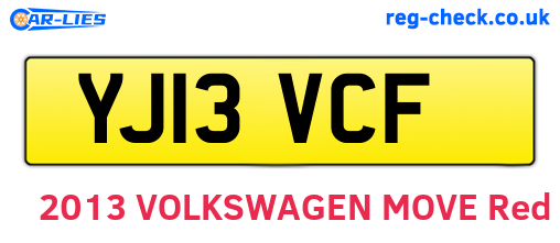 YJ13VCF are the vehicle registration plates.