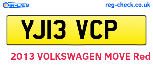 YJ13VCP are the vehicle registration plates.