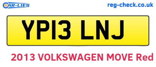 YP13LNJ are the vehicle registration plates.