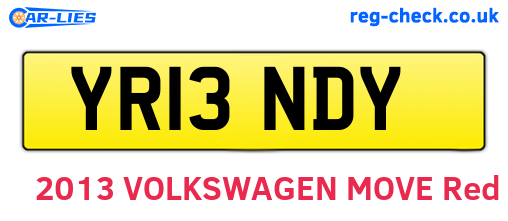 YR13NDY are the vehicle registration plates.