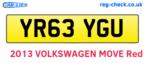 YR63YGU are the vehicle registration plates.