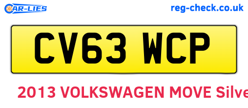 CV63WCP are the vehicle registration plates.