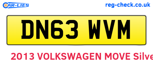 DN63WVM are the vehicle registration plates.