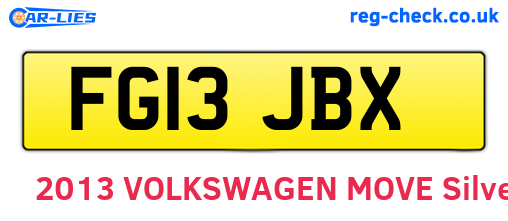FG13JBX are the vehicle registration plates.