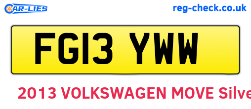 FG13YWW are the vehicle registration plates.