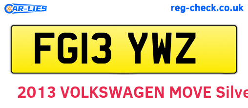 FG13YWZ are the vehicle registration plates.