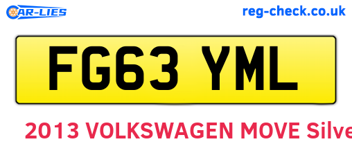 FG63YML are the vehicle registration plates.