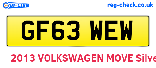 GF63WEW are the vehicle registration plates.