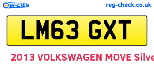 LM63GXT are the vehicle registration plates.