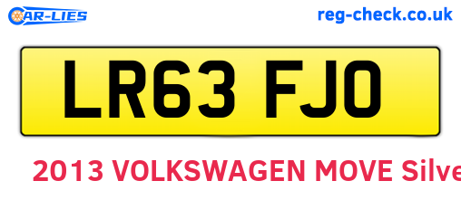 LR63FJO are the vehicle registration plates.