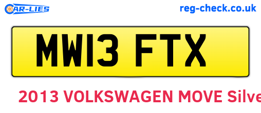 MW13FTX are the vehicle registration plates.