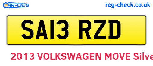 SA13RZD are the vehicle registration plates.