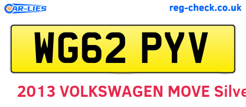 WG62PYV are the vehicle registration plates.