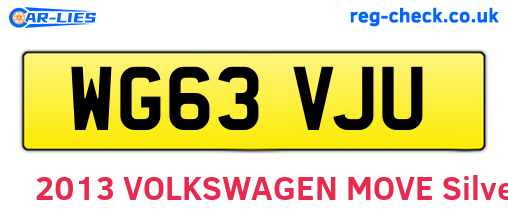 WG63VJU are the vehicle registration plates.