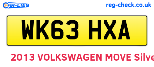 WK63HXA are the vehicle registration plates.