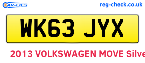 WK63JYX are the vehicle registration plates.