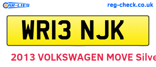 WR13NJK are the vehicle registration plates.