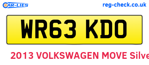 WR63KDO are the vehicle registration plates.