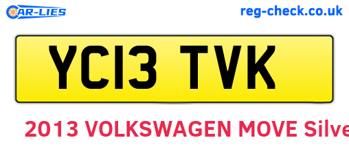 YC13TVK are the vehicle registration plates.
