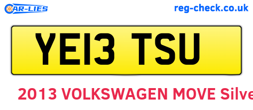 YE13TSU are the vehicle registration plates.