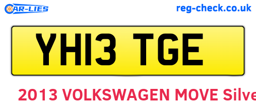 YH13TGE are the vehicle registration plates.