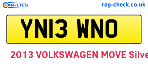YN13WNO are the vehicle registration plates.
