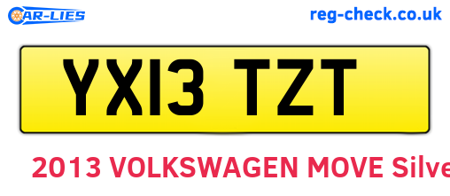 YX13TZT are the vehicle registration plates.