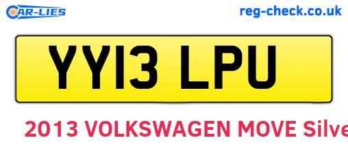 YY13LPU are the vehicle registration plates.