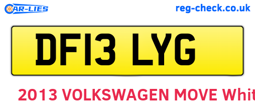 DF13LYG are the vehicle registration plates.