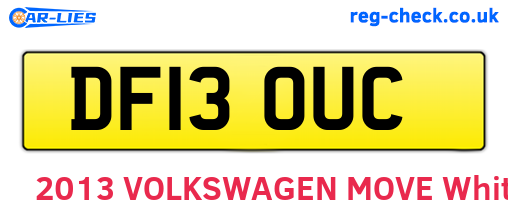 DF13OUC are the vehicle registration plates.