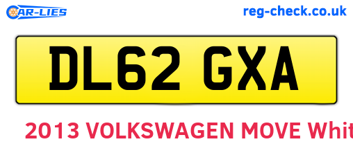 DL62GXA are the vehicle registration plates.
