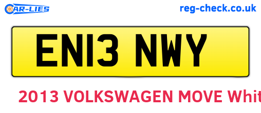 EN13NWY are the vehicle registration plates.