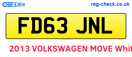 FD63JNL are the vehicle registration plates.