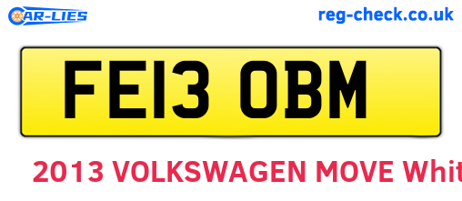 FE13OBM are the vehicle registration plates.