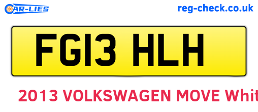 FG13HLH are the vehicle registration plates.