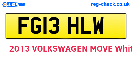 FG13HLW are the vehicle registration plates.