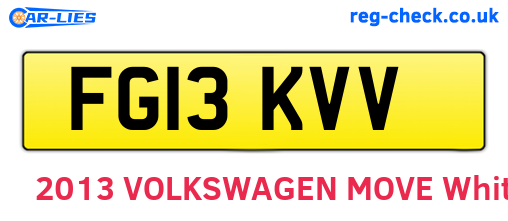 FG13KVV are the vehicle registration plates.